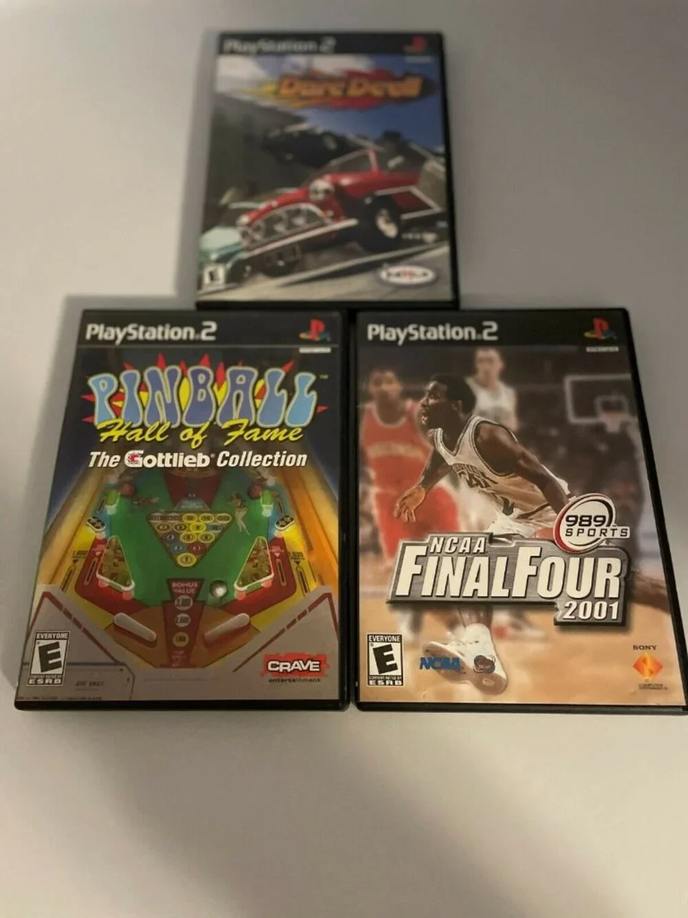 Sony PlayStation 2 Game Bundle (3) NCAA 2001, Pinball Fame, TopGear DareDevil